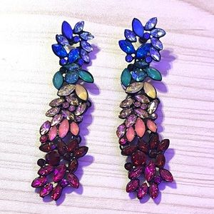 Fantastic rainbow bejeweled earrings!